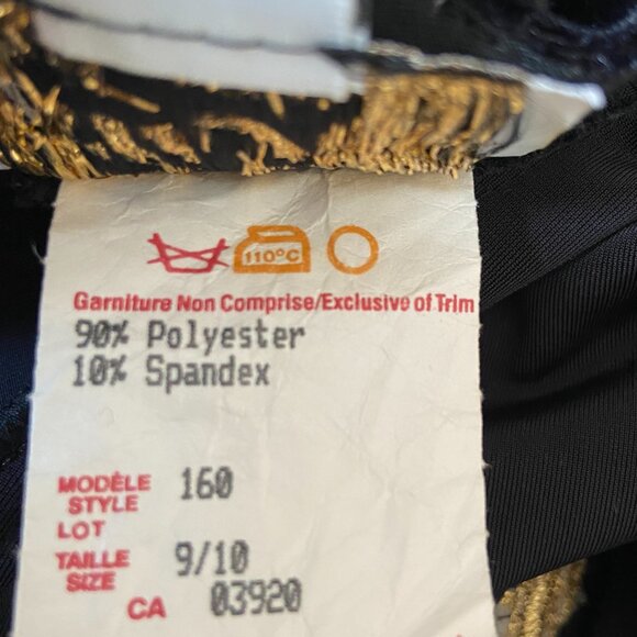 Vintage Ell Jay Black and Gold Velvet Dress - Picture 7 of 7